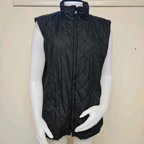 Eddie Bauer Lightweight Vest Womens 2XL Black Diamond Quilted Sleeveless Jacket - Picture 10 of 10